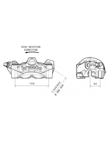 Etrier de frein avant gauche BREMBO M50 titane Ø30mm