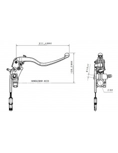 Maître-cylindre de frein BREMBO Ø16x21mm titane 2