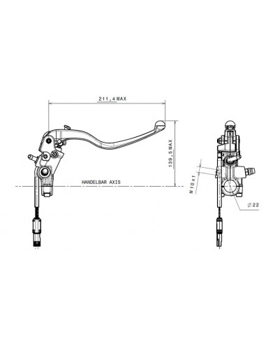 Maître-cylindre de frein BREMBO Ø18x21mm titane